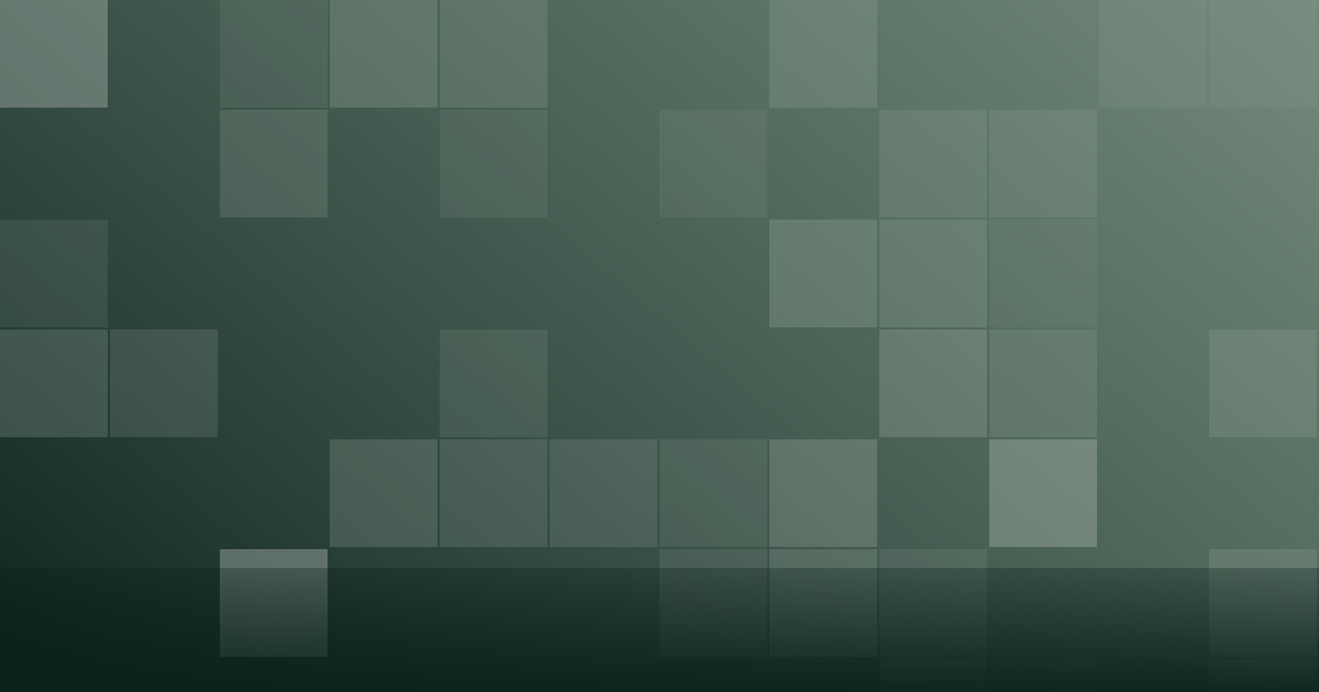 Composição gráfica em tons de verde escuro com blocos em grade, representando a redução gradual de uma base de clientes