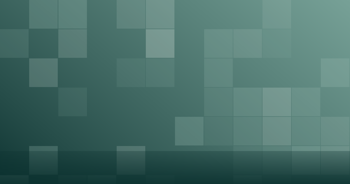 Composição gráfica em tons de verde-azulado com blocos em grade, representando o percurso do cliente pela loja