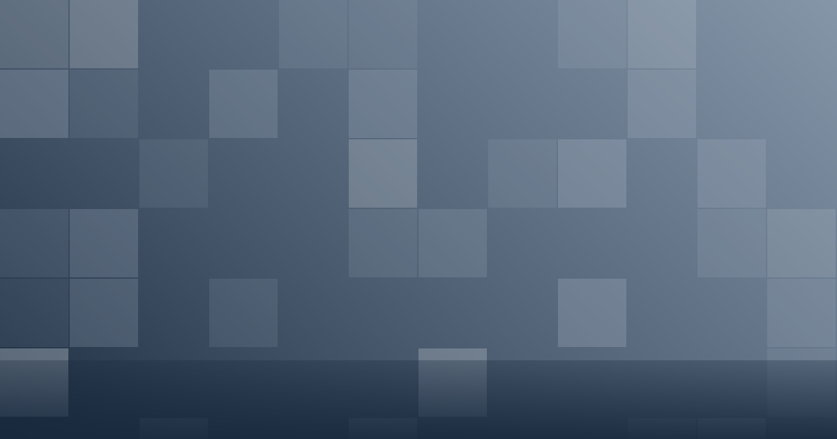 Composição gráfica em tons de azul-acinzentado com blocos em grade agrupados em três densidades